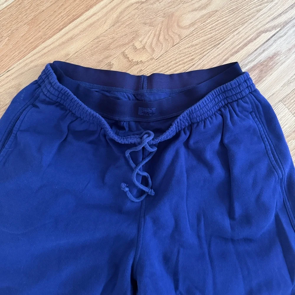 Skims exposed boxer sweatpants deep purple fleece lined